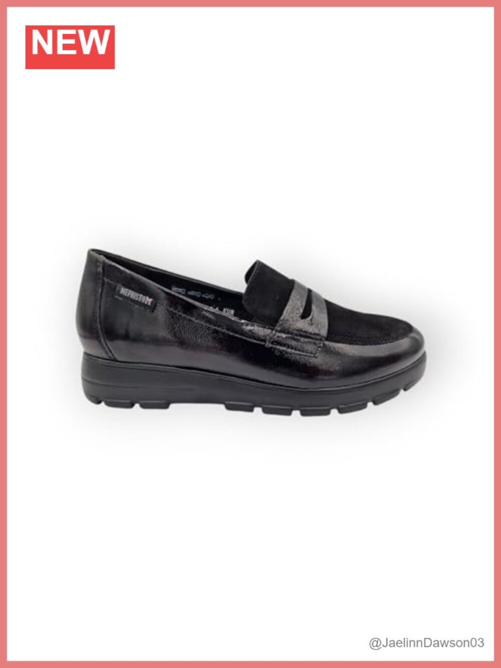 Black Leather Mocc Slip-On Loafers Cushioned Insole Arch Support 1.5 Heel